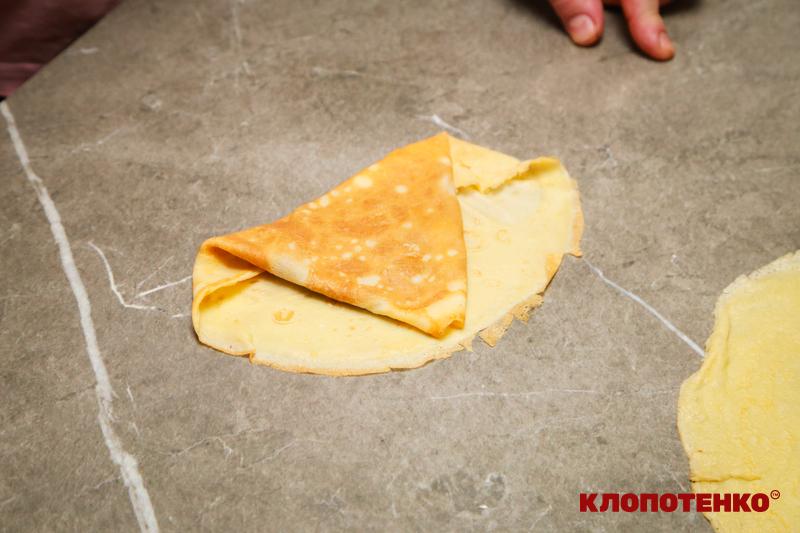 Формування млинця у формі трикутника