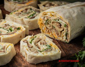 рулет з лаваша з рибою