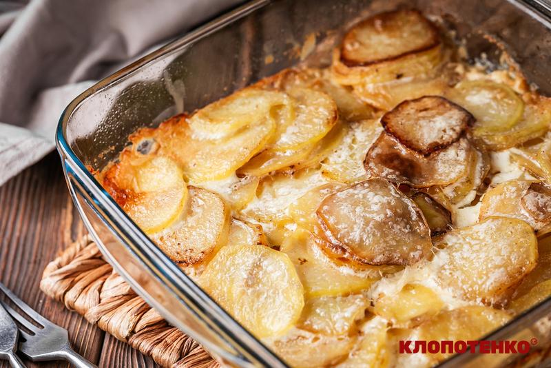 Картопляний гратен з обсмаженої картоплі з вершками